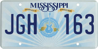 MS license plate JGH163