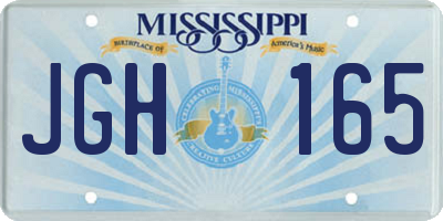 MS license plate JGH165