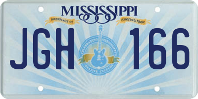 MS license plate JGH166