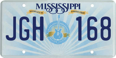 MS license plate JGH168