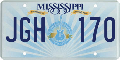 MS license plate JGH170