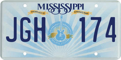 MS license plate JGH174