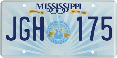 MS license plate JGH175