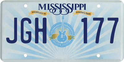 MS license plate JGH177