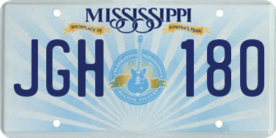 MS license plate JGH180