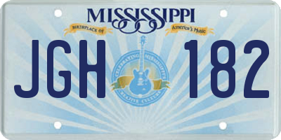 MS license plate JGH182