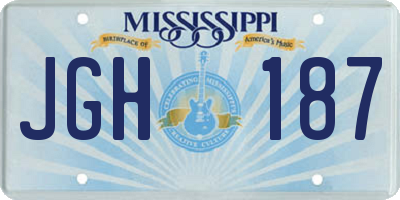 MS license plate JGH187