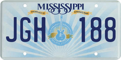 MS license plate JGH188