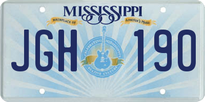 MS license plate JGH190
