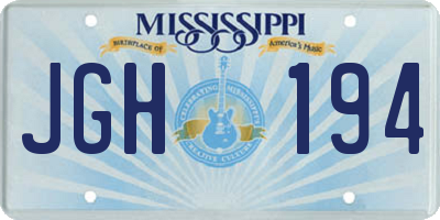 MS license plate JGH194