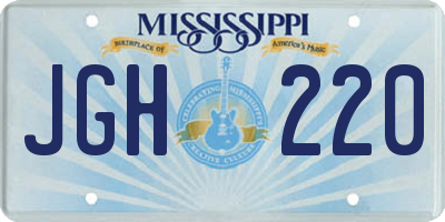 MS license plate JGH220
