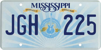 MS license plate JGH225
