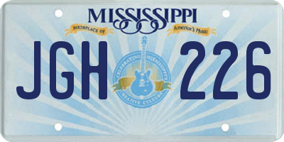 MS license plate JGH226