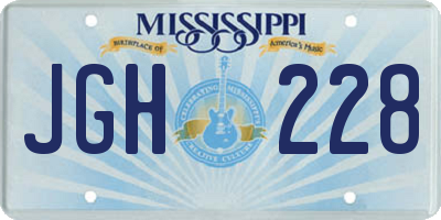 MS license plate JGH228