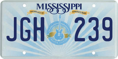 MS license plate JGH239