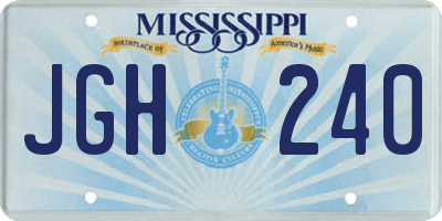 MS license plate JGH240
