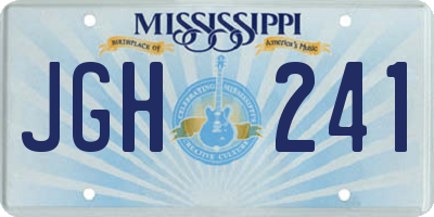 MS license plate JGH241