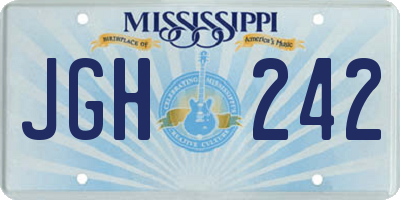 MS license plate JGH242