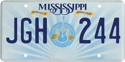 MS license plate JGH244