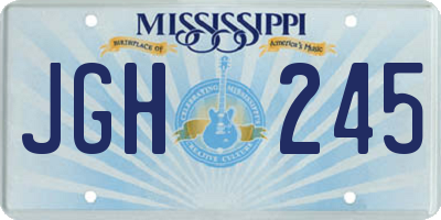 MS license plate JGH245
