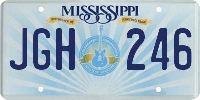 MS license plate JGH246
