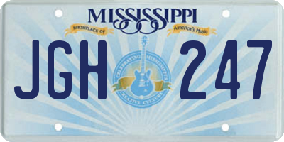 MS license plate JGH247