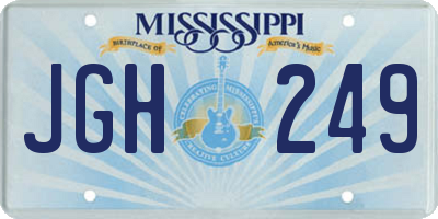 MS license plate JGH249