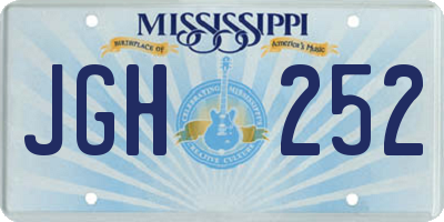 MS license plate JGH252