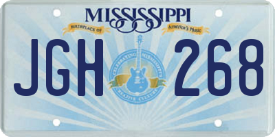 MS license plate JGH268