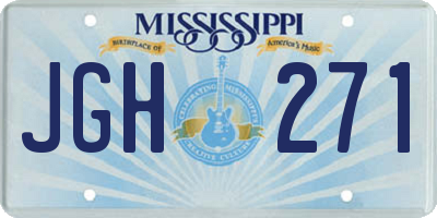 MS license plate JGH271