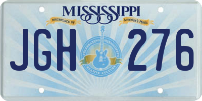 MS license plate JGH276