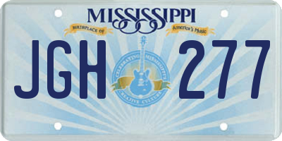 MS license plate JGH277