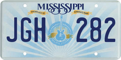 MS license plate JGH282