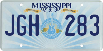MS license plate JGH283