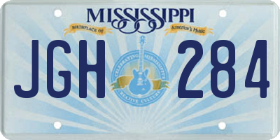 MS license plate JGH284