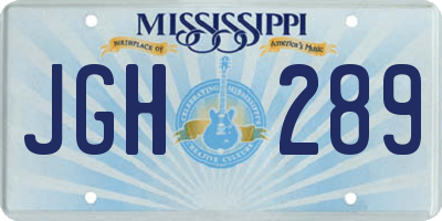 MS license plate JGH289