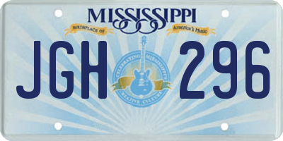 MS license plate JGH296