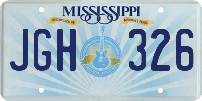 MS license plate JGH326