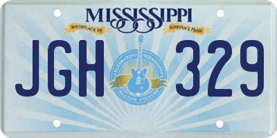 MS license plate JGH329