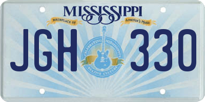 MS license plate JGH330
