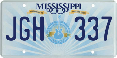 MS license plate JGH337