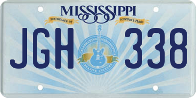 MS license plate JGH338
