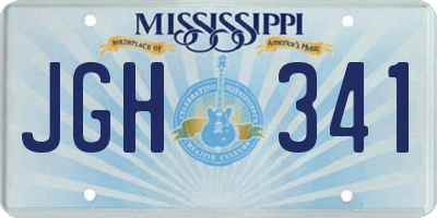 MS license plate JGH341