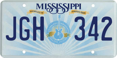 MS license plate JGH342