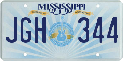 MS license plate JGH344