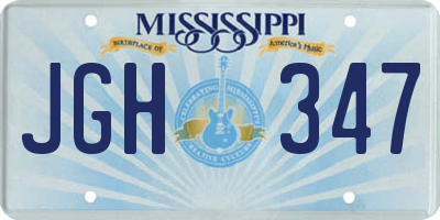 MS license plate JGH347