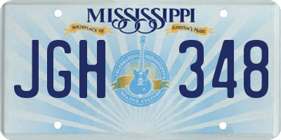 MS license plate JGH348