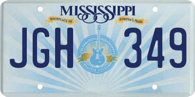MS license plate JGH349
