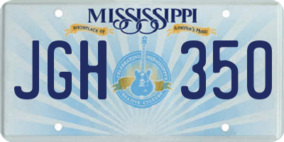 MS license plate JGH350