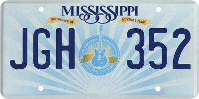 MS license plate JGH352